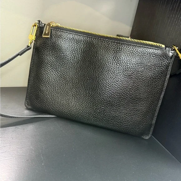 Michael Kors Black Pebbled Leather Pouch - Picture 2 of 5